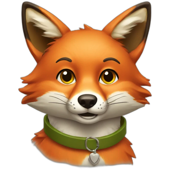 Red fox with olive green collar emoji