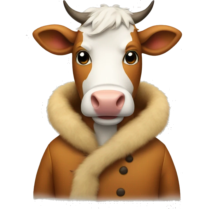cow in a fox fur coat emoji
