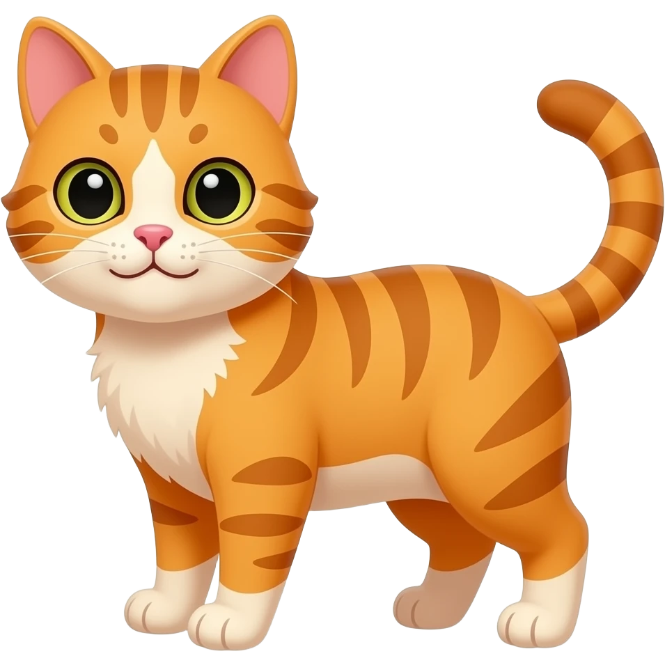 Cartoon 2d ginger cat emoji
