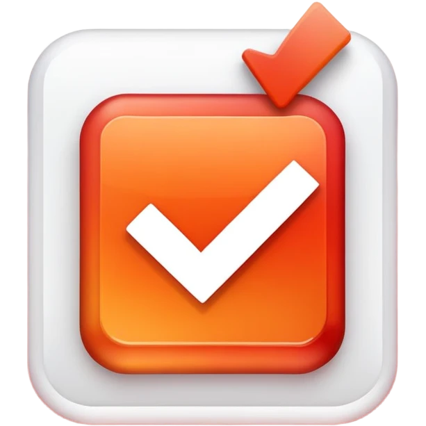 a checkbox with a white checkmark over top of a red to orange gradient backround checkbox emoji