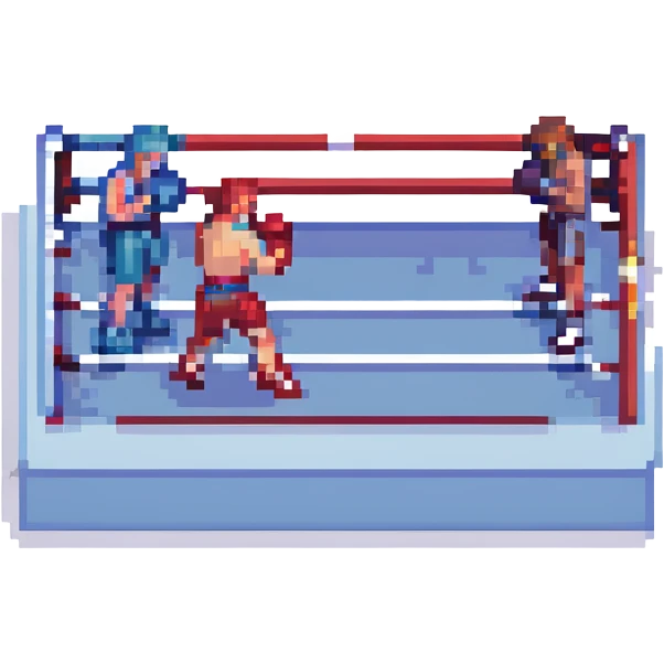 boxing scene, pixel art style, retro video game look emoji