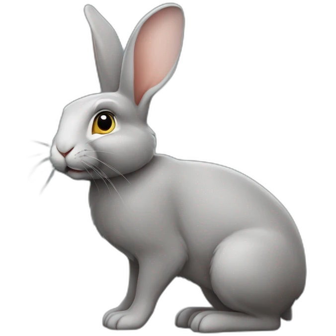 rabbit-lopear-gray-fullbody emoji