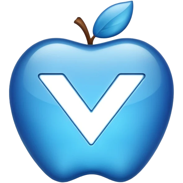 blue verified checkmark emoji, apple style, with shine emoji