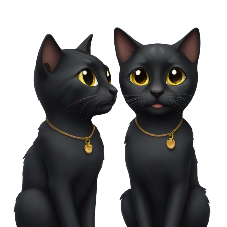 Two black cats emoji