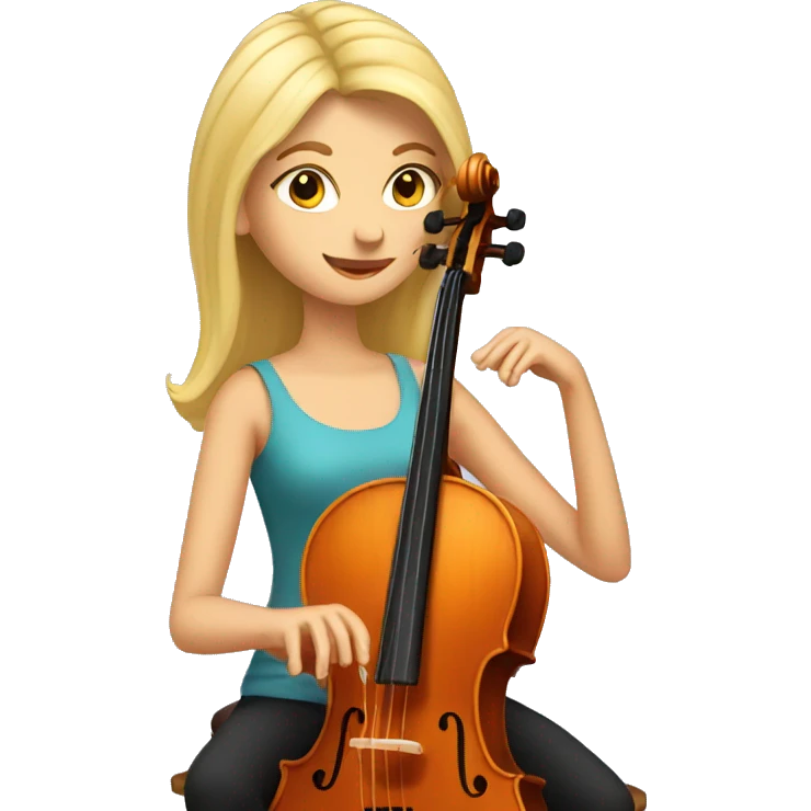 blonde woman playing cello  emoji