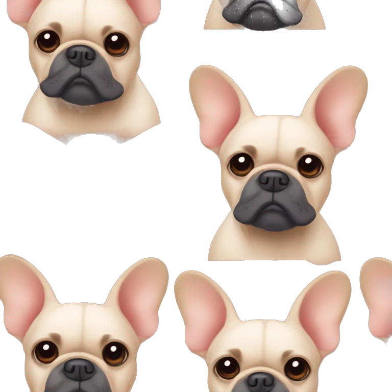 Funny red fawn french bulldog disney style emoji