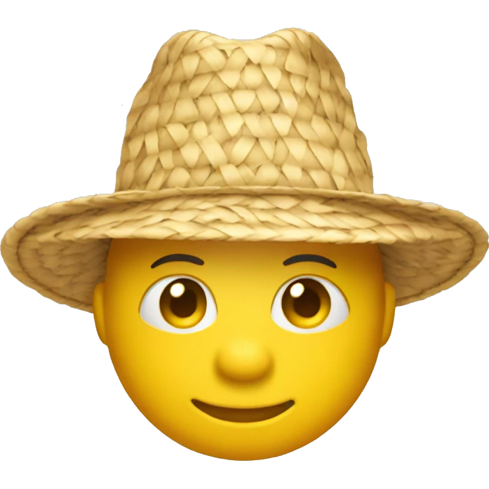 yellow head emoji wearing straw hat emoji