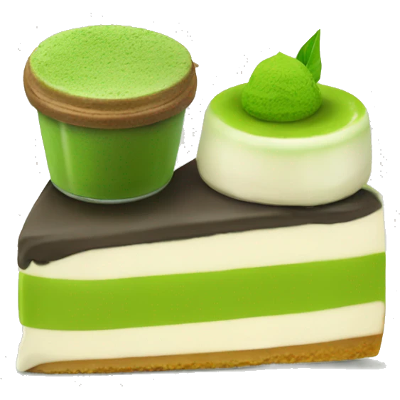 Matcha and cheesecake  emoji
