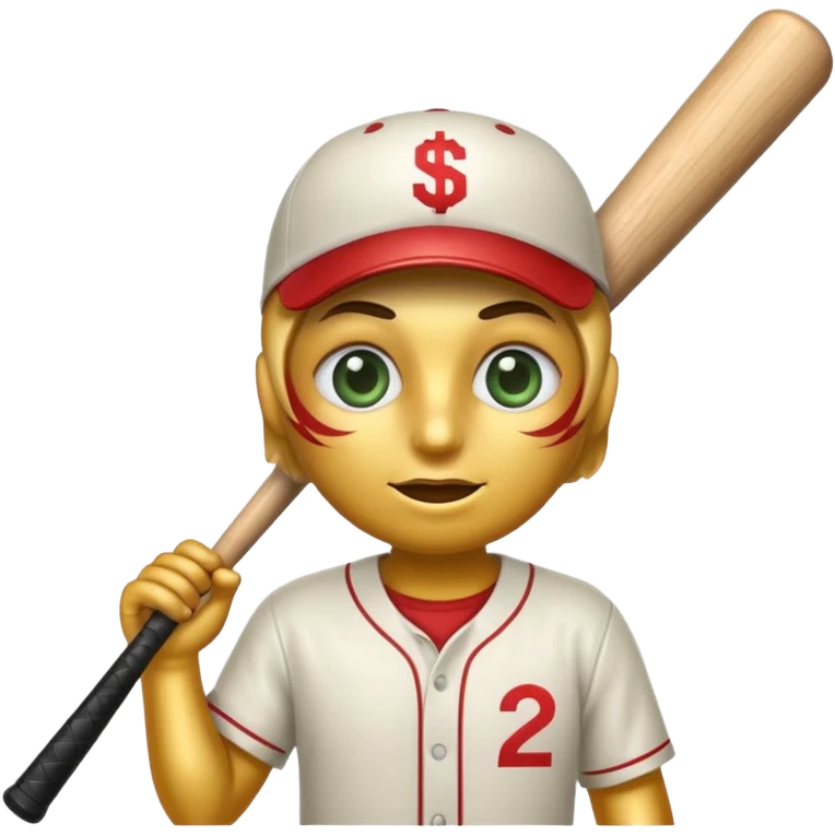 the 💣 emoji holding a baseball bat with money sign eyes emoji