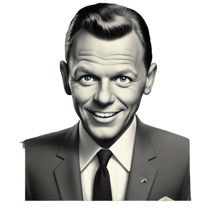1960s style sinatra with money and money in eyeballs emoji