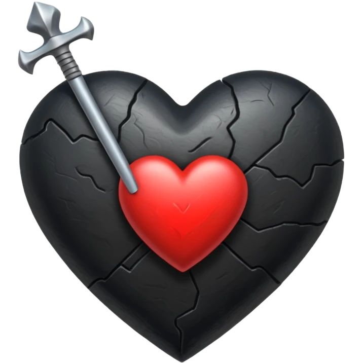 Corazón negro con una flecha emoji