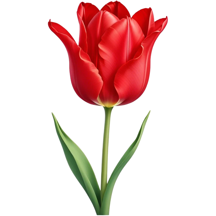 ​Cinematic Realistic Tulip, depicted as a single, exquisitely detailed bloom with vibrant red petals and a delicate stem, softly illuminated by natural light that highlights its graceful beauty and elegant form, emoji