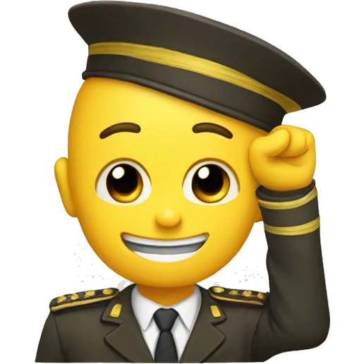 saluting smile yellow face. face only emoji