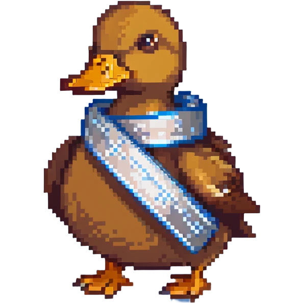 brown duck holding silver duct tape emoji