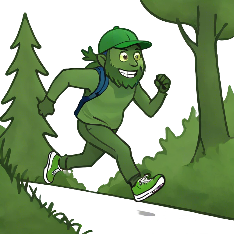 Man running into the woods emoji