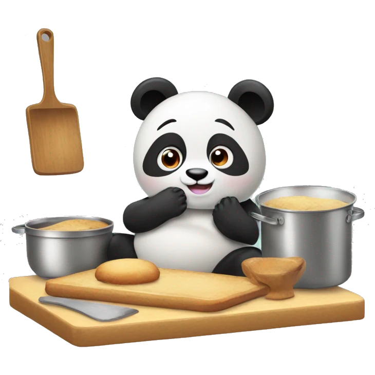 Panda baking in the kitchen emoji