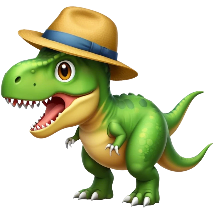 T rex wearing hat emoji