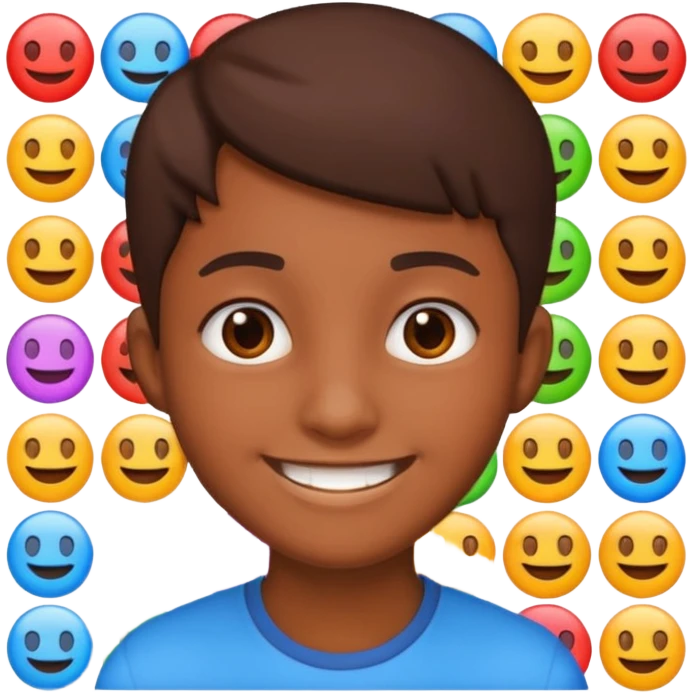emoji TOK teen and background with big ordered numbers emoji
