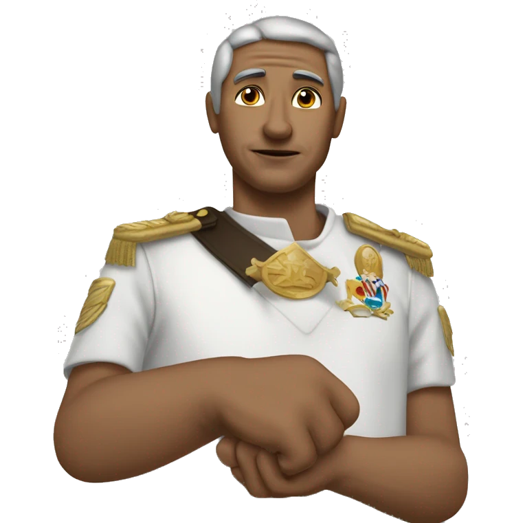 saludo con la mano: dios, patria y hogar. el mayor protege al menor emoji