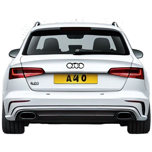 White Audi A4avant  number plate SL RS 404 emoji
