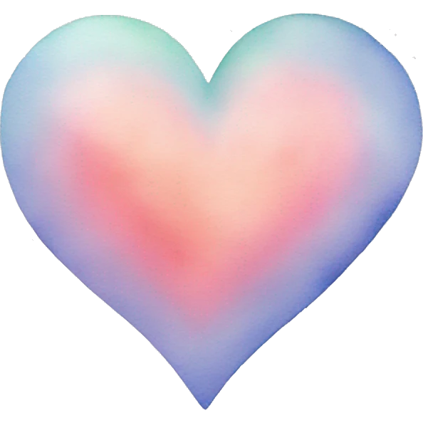 Watercolour pastel heart emoji
