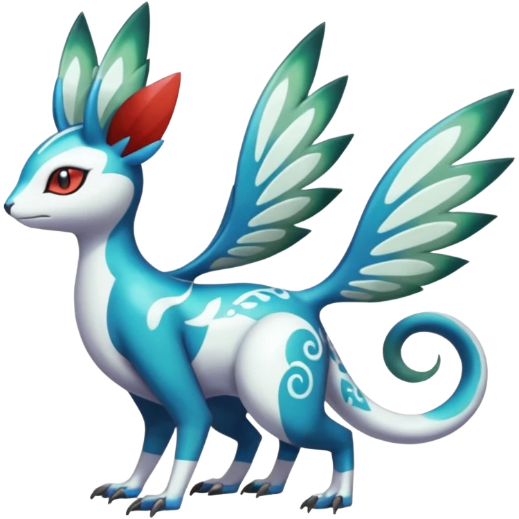 Shiny Colorful Vernid-Trico-Meloetta-Latias-Koraidon-Peppercat-Protogen-Pokémon-Digimon-Fakémon-fusion-hybrid-creature emoji