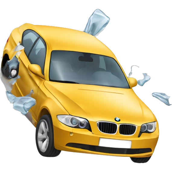 Coche bmw en accidente con golpe emoji