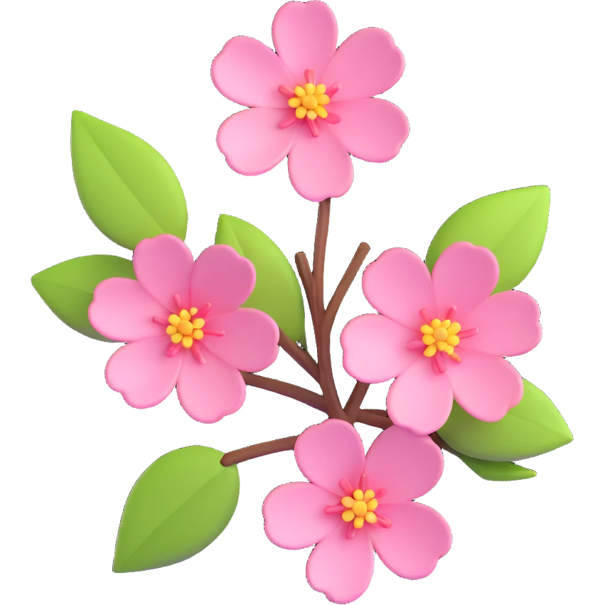 pink sakura cherry flower, remove background emoji