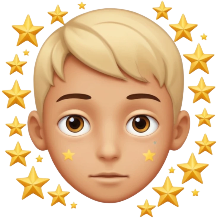 Chico con ojos de estrellas pero que las estrellas entren el el ojo emoji