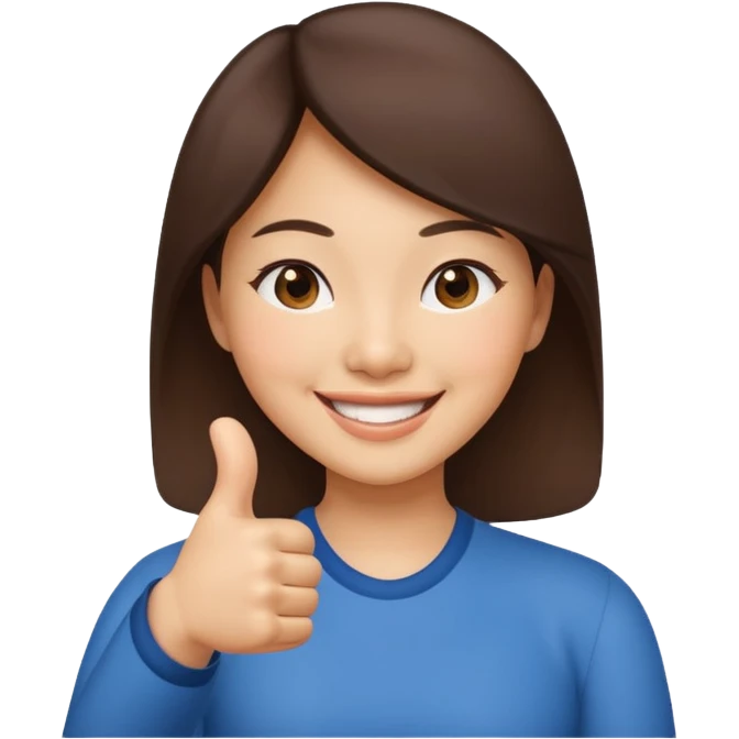 asian woman thumb up emoji