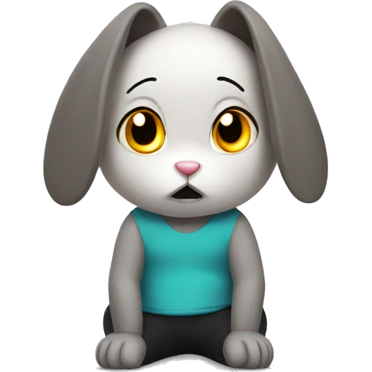 anxious rabbit in leggings emoji