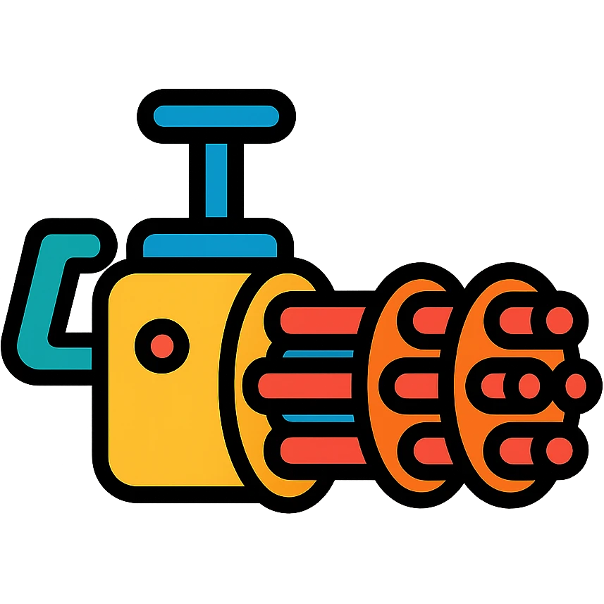 XM134 Minigun icon with color outline emoji