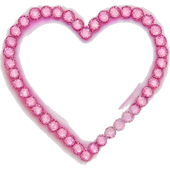 Heart pink fade with diamonds border emoji