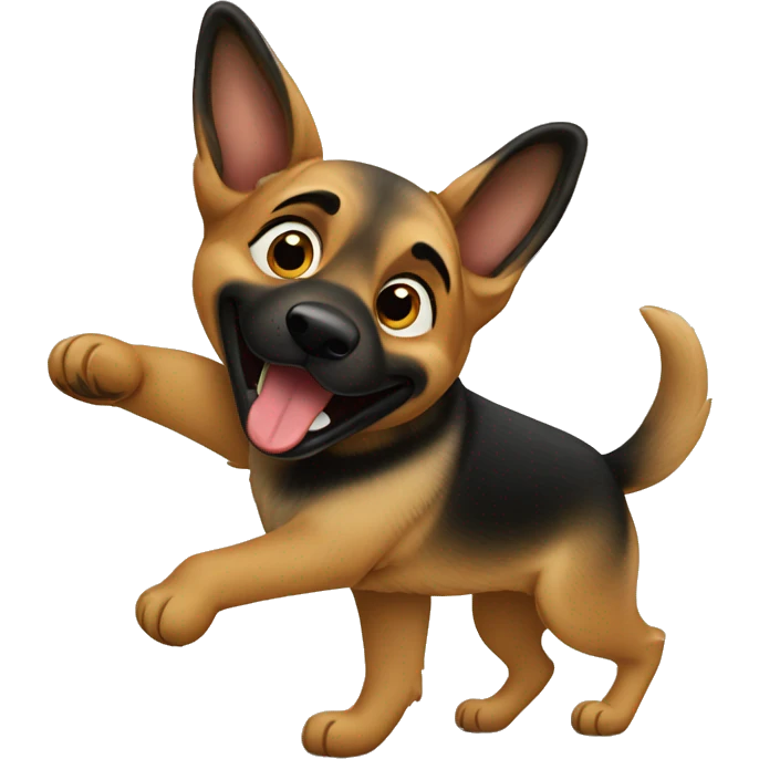 german sheperd dancing  emoji