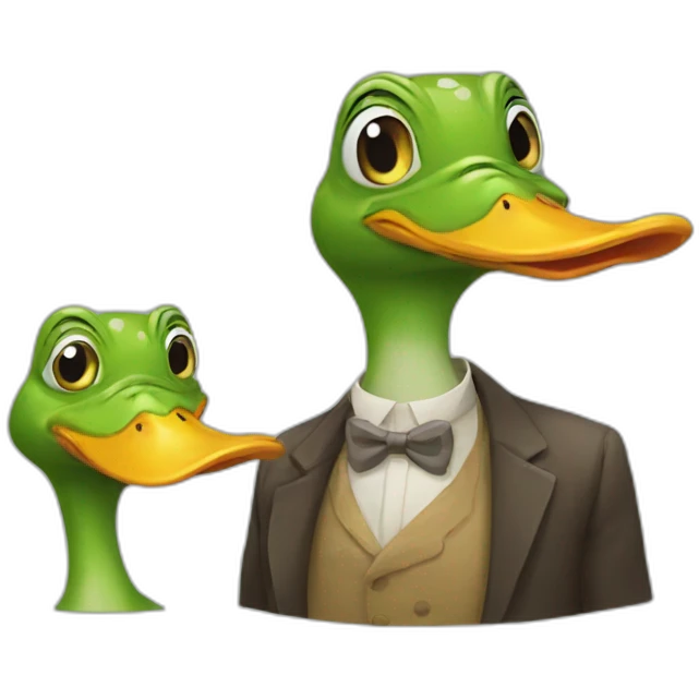 duck and frog emoji