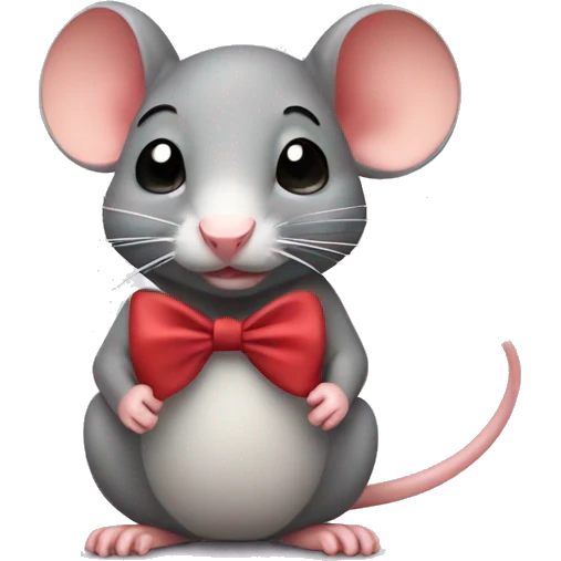 Cute rat with bow emoji