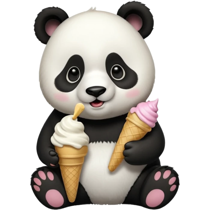 Panda eating ice cream emoji