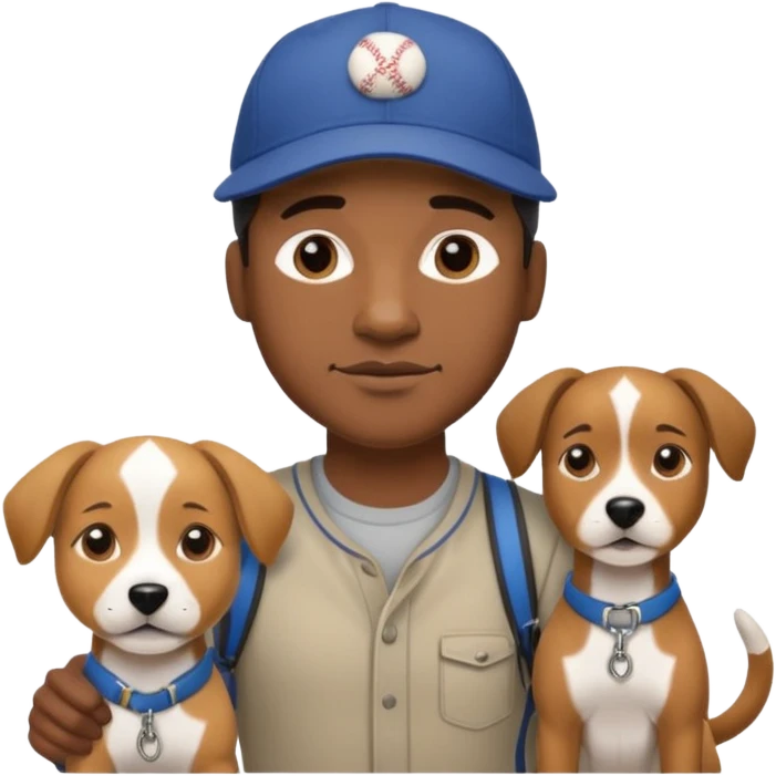 Dog Walker black man emoji