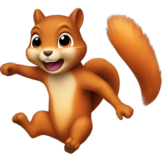 jumping squirrel orange burnt emoji