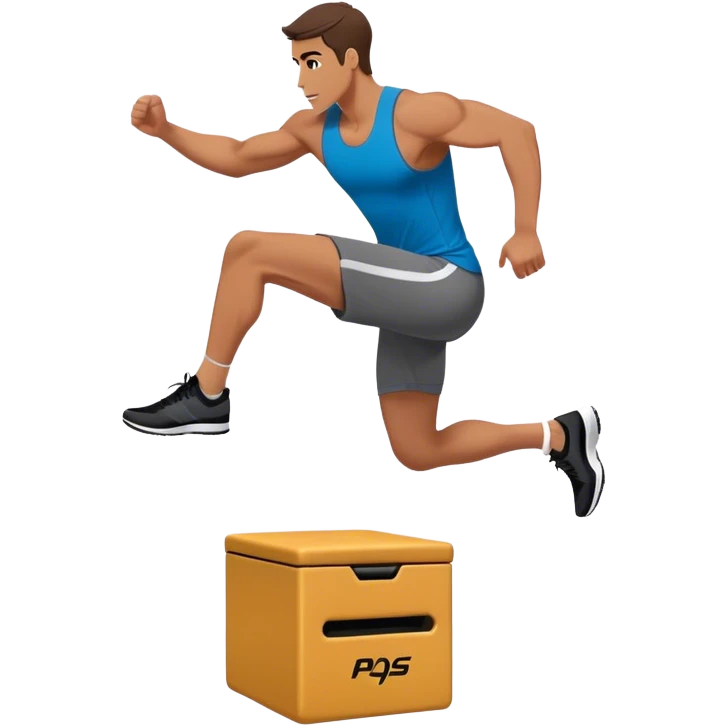man jump onto plyo-box side-view emoji