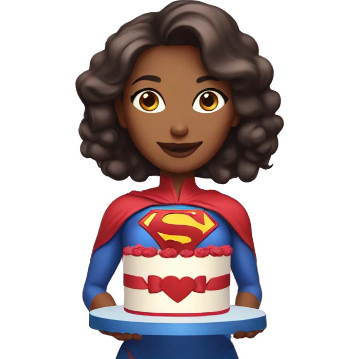 superwoman with cake emoji