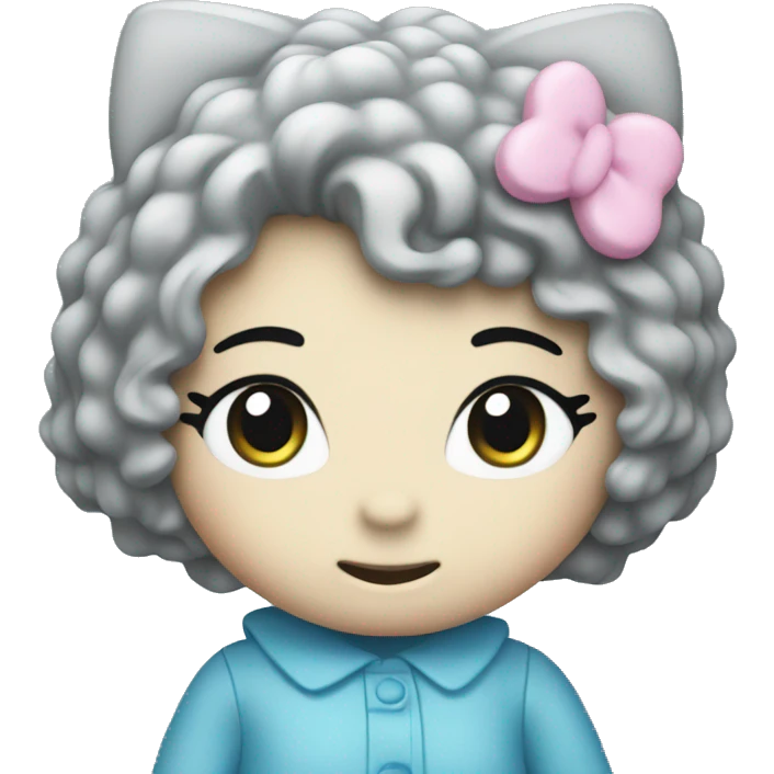 Hello kitty in blue emoji