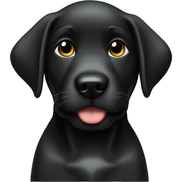 Black lab puppy with football emoji