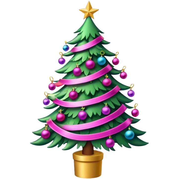 Christmas tree pink emoji