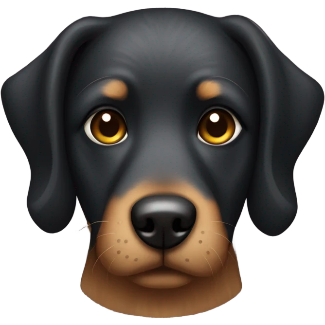 Black dog with Indian style bindi on forehead  emoji