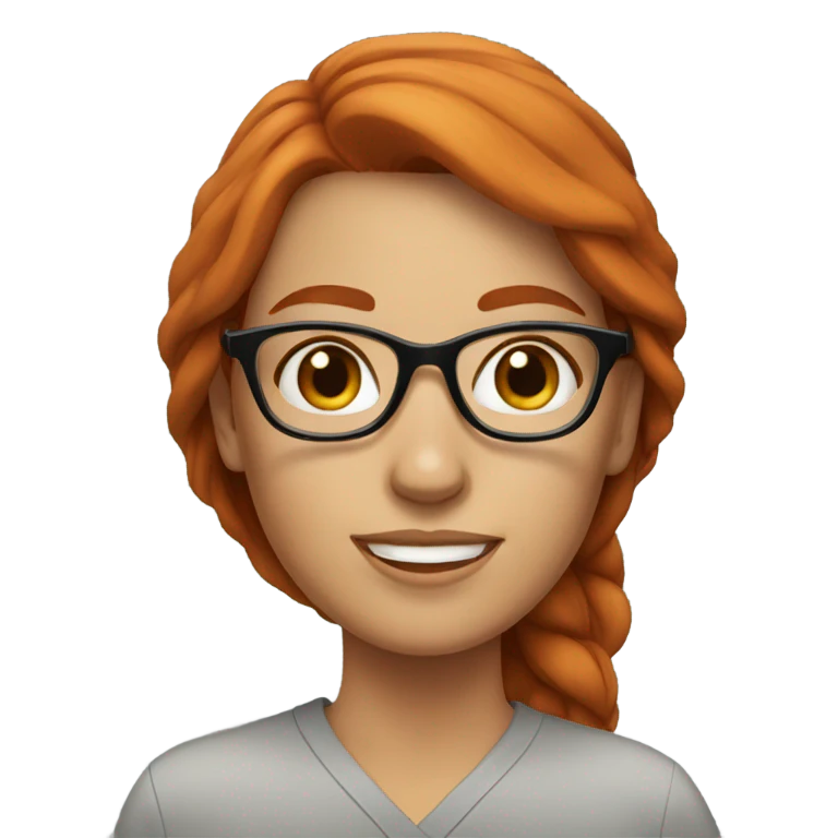 Redhead gal with glasses emoji