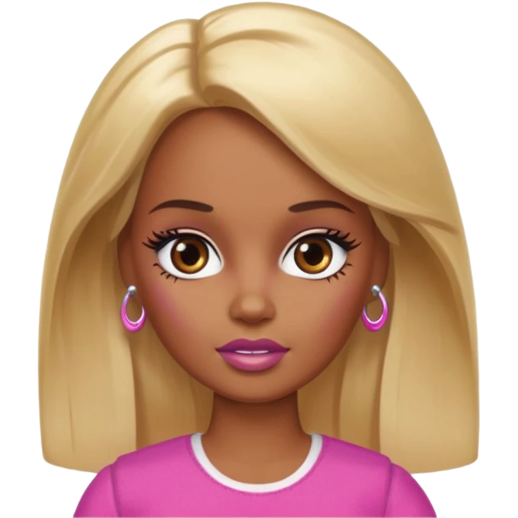 Brown skin blonde hair barbie with bruised eye  emoji