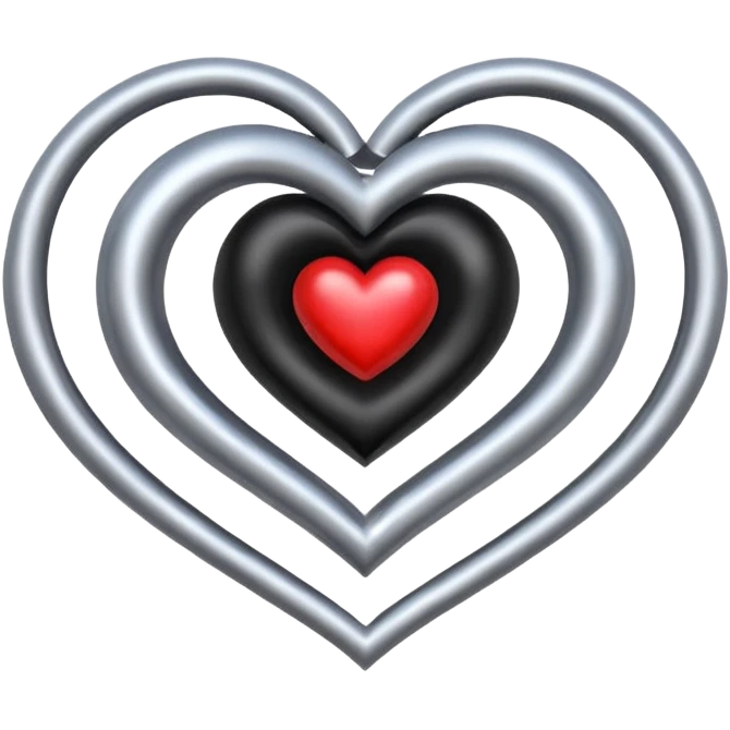 Heart being pulled into a tiny black hole emoji