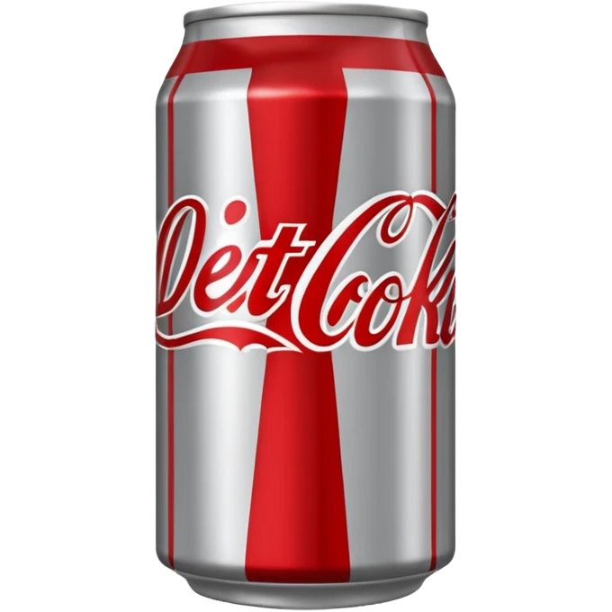 Tin diet Coke emoji grey tin with red writing emoji