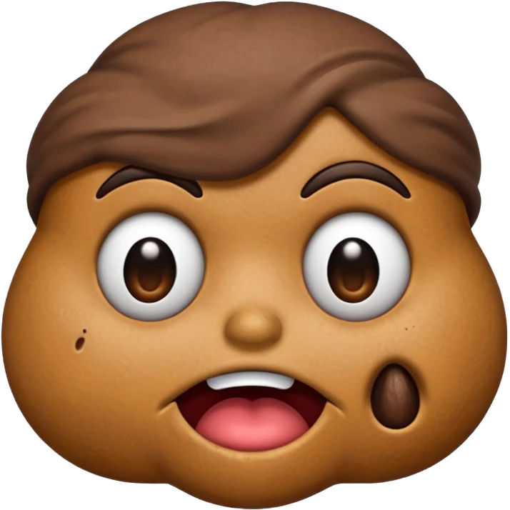 Poop emoji with mad face raised eyebrow emoji
